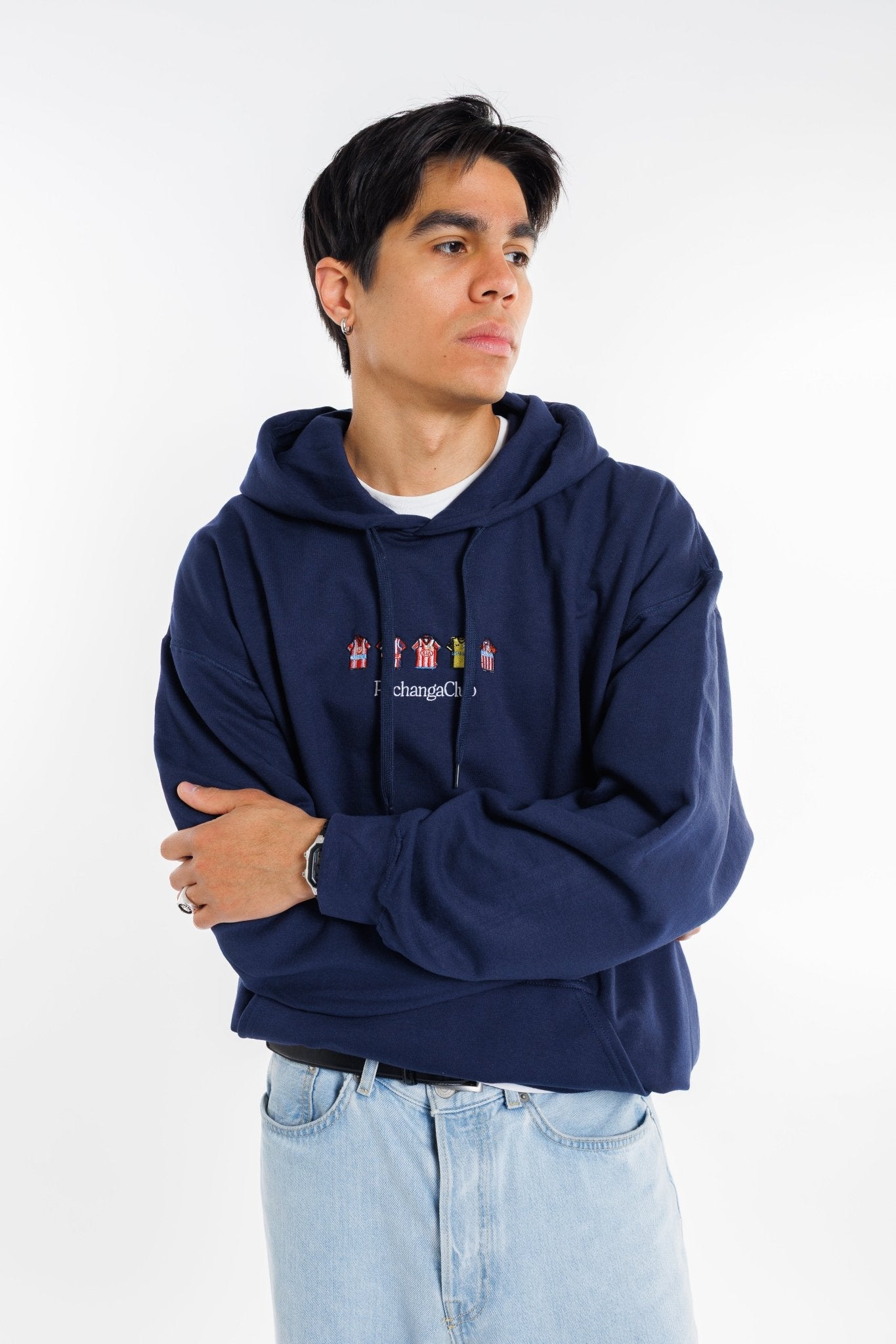 Sudadera Equipaciones Históricas Colchoneros - Azul Marino - Pachanga Club
