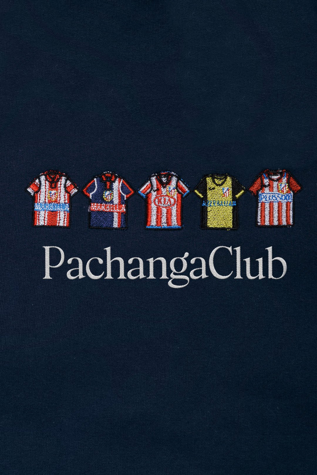 Sudadera Equipaciones Históricas Colchoneros - Azul Marino - Pachanga Club