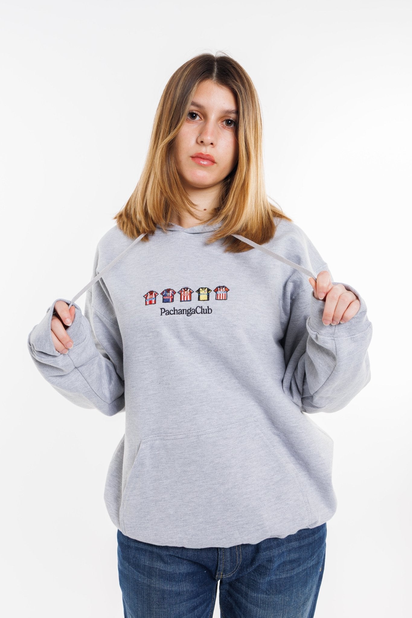 Sudadera Equipaciones Históricas Colchoneros - Gris - Pachanga Club