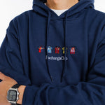 Sudadera Equipaciones Históricas Culés - Azul Marino - Pachanga Club