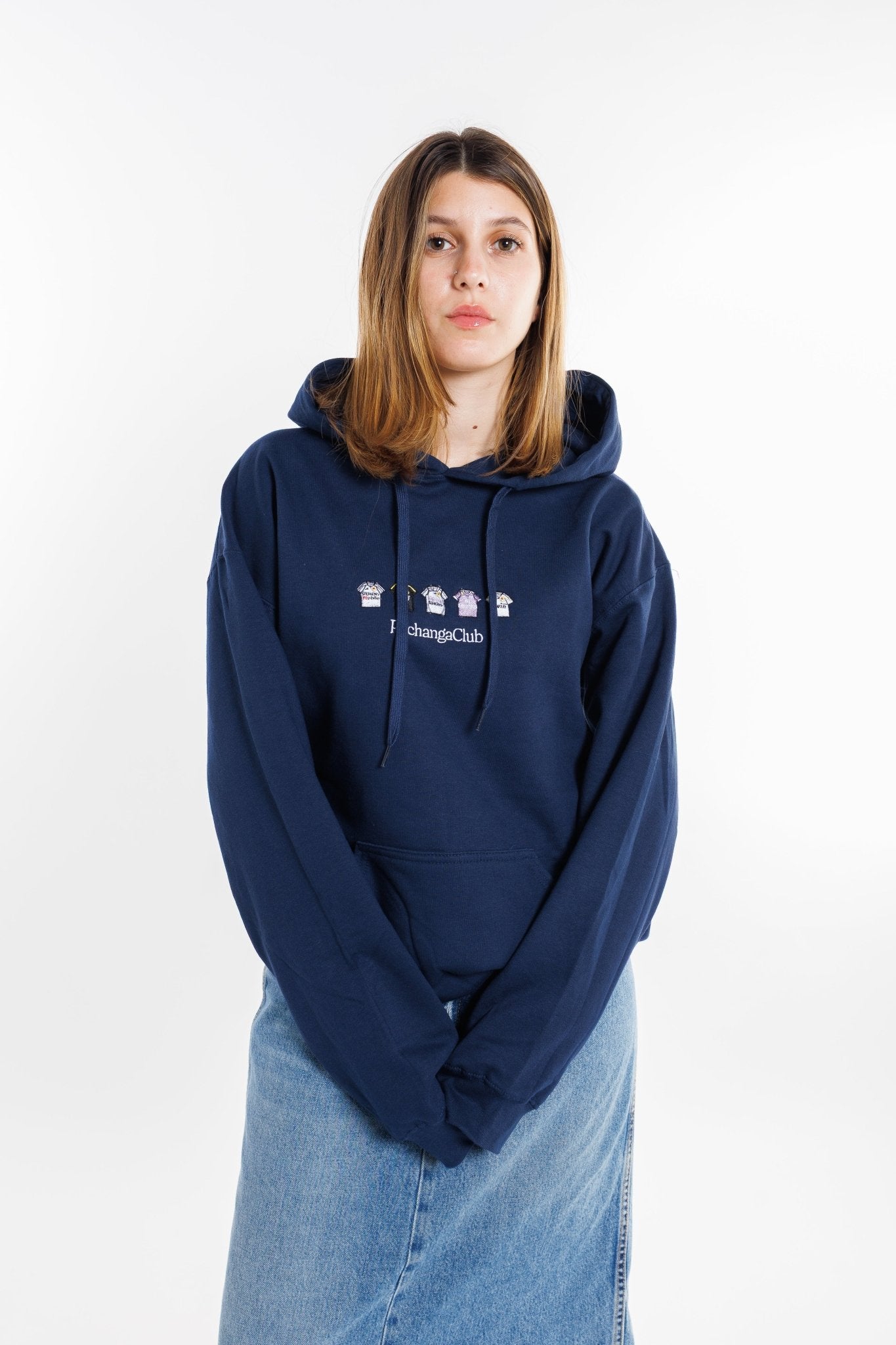 Sudadera Equipaciones Históricas Merengues - Azul Marino - Pachanga Club