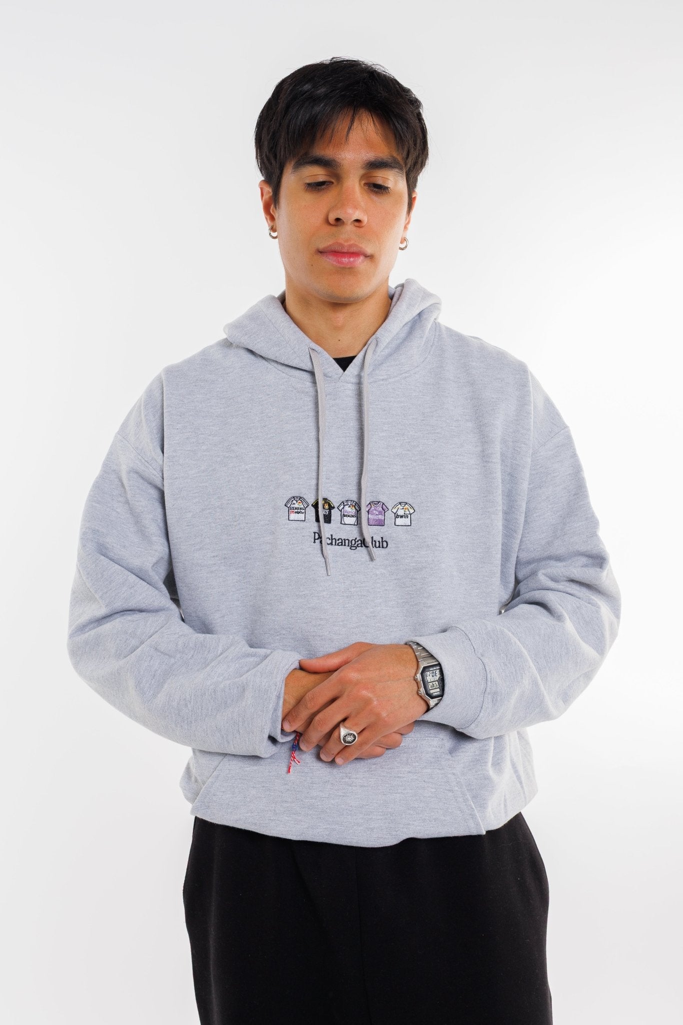 Sudadera Equipaciones Históricas Merengues - Gris - Pachanga Club
