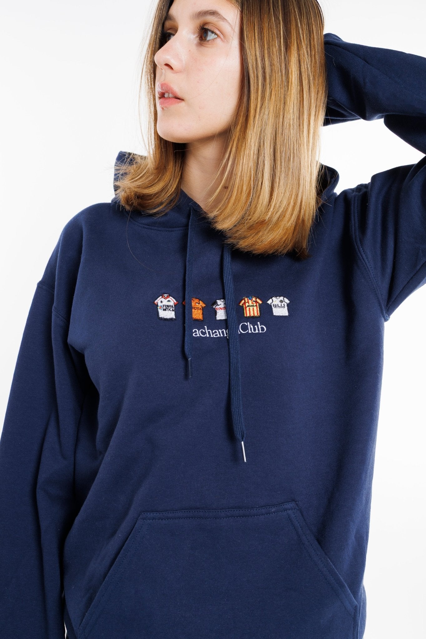 Sudadera Equipaciones Históricas Valencianistas - Azul Marino - Pachanga Club